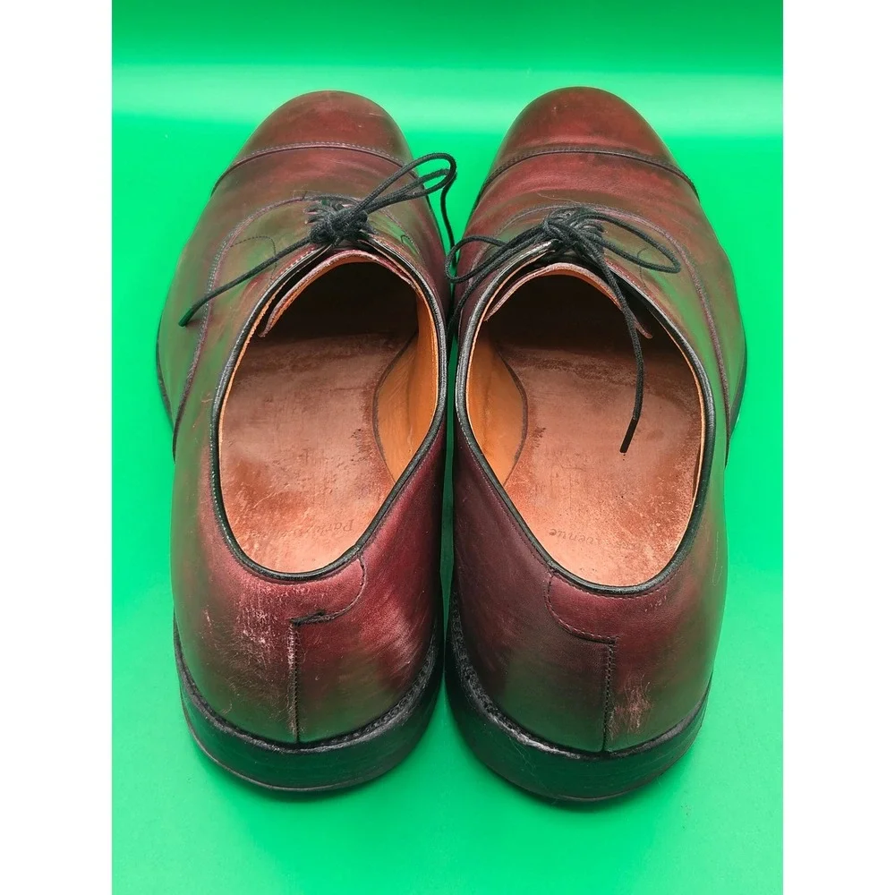 Allen Edmonds Mens Park Avenue Burgundy Leather Cap Toe Oxford Shoes 14 EEE 5875